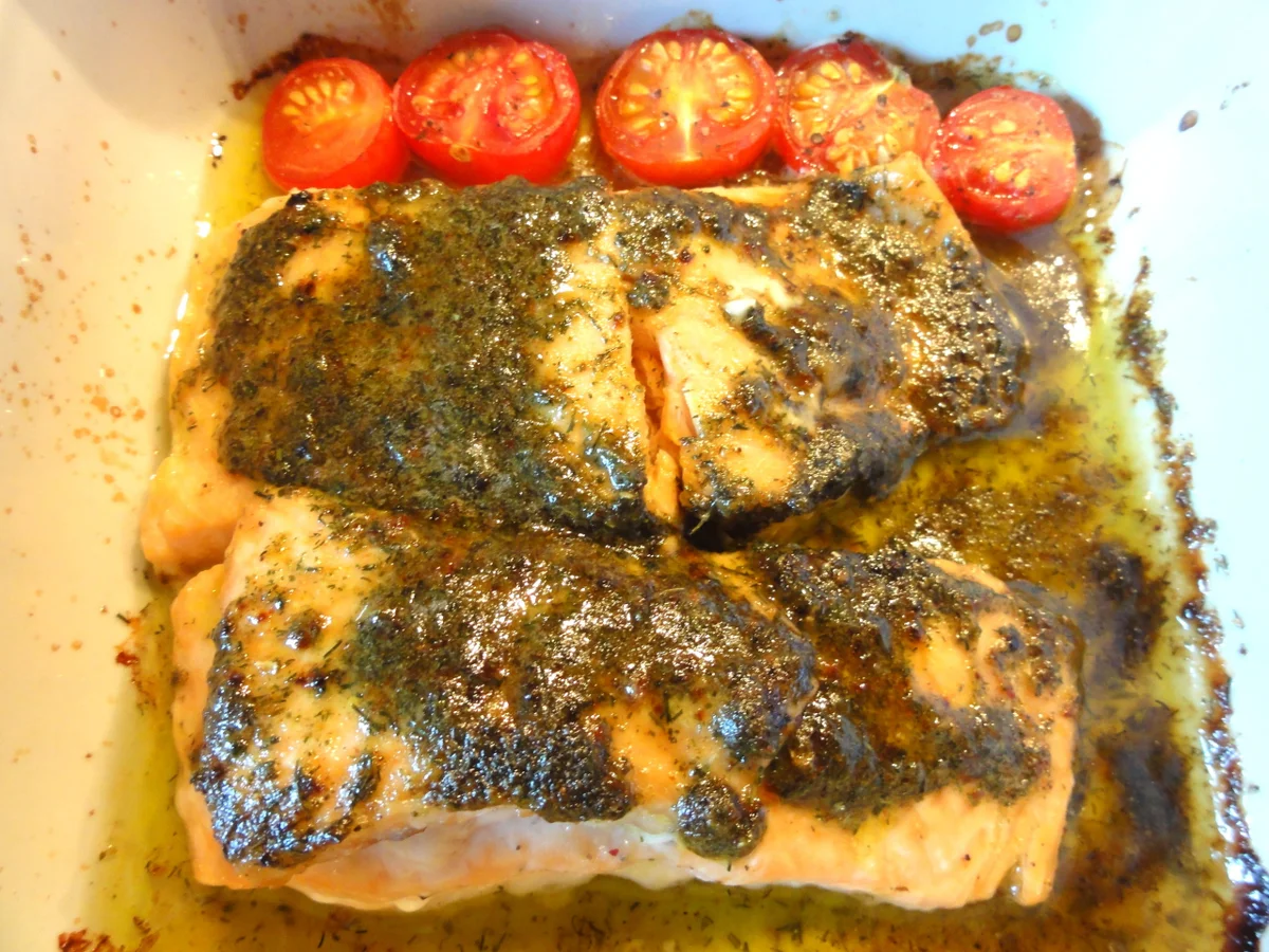 Fisch:   LACHSSCHEIBEN an Kräuterbutter - Rezept - Bild Nr. 407