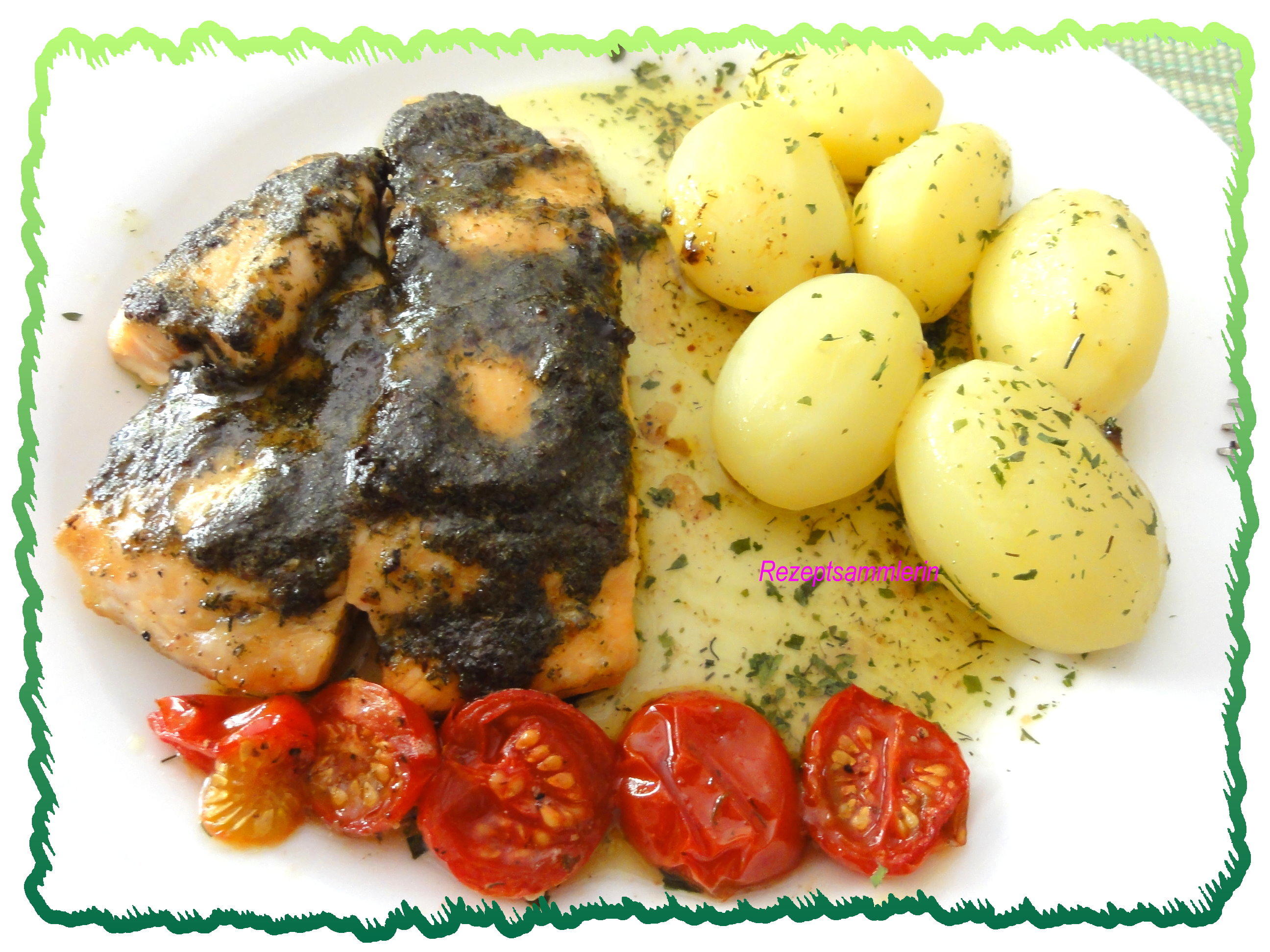 Bilder für Fisch: LACHSSCHEIBEN an Kräuterbutter - Rezept