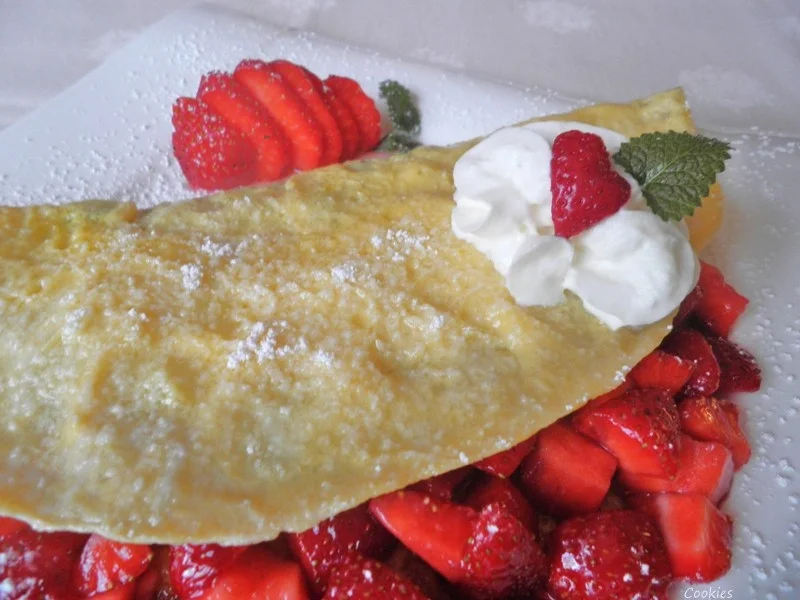Rezept: Omelett mit beschwipsten Erdbeeren ... Bild Nr. 408 Omelett mit beschwipsten Erdbeeren ... - Rezept - Bild Nr. 408