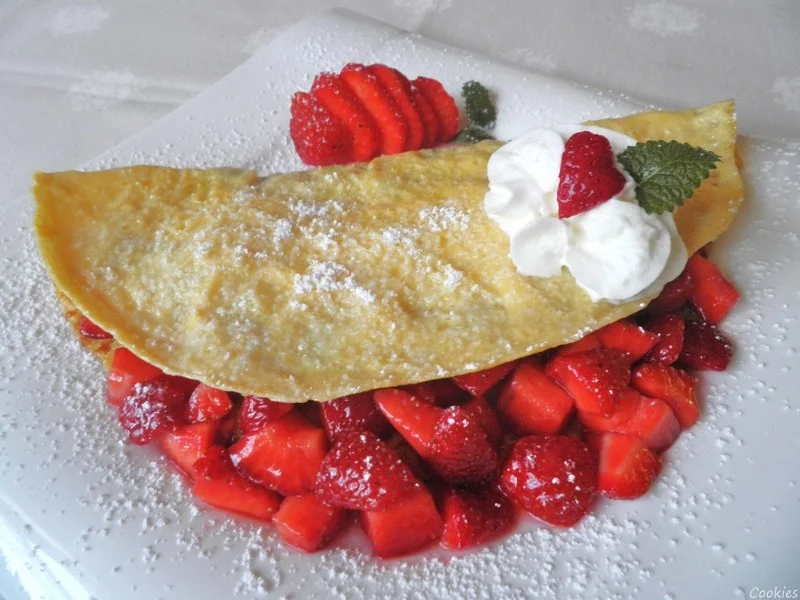 Rezept: Omelett mit beschwipsten Erdbeeren ... Bild Nr. 415 Omelett mit beschwipsten Erdbeeren ... - Rezept - Bild Nr. 415