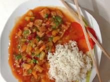 Hähnchen süß-sauer mit Reis - Rezept - Bild Nr. 421