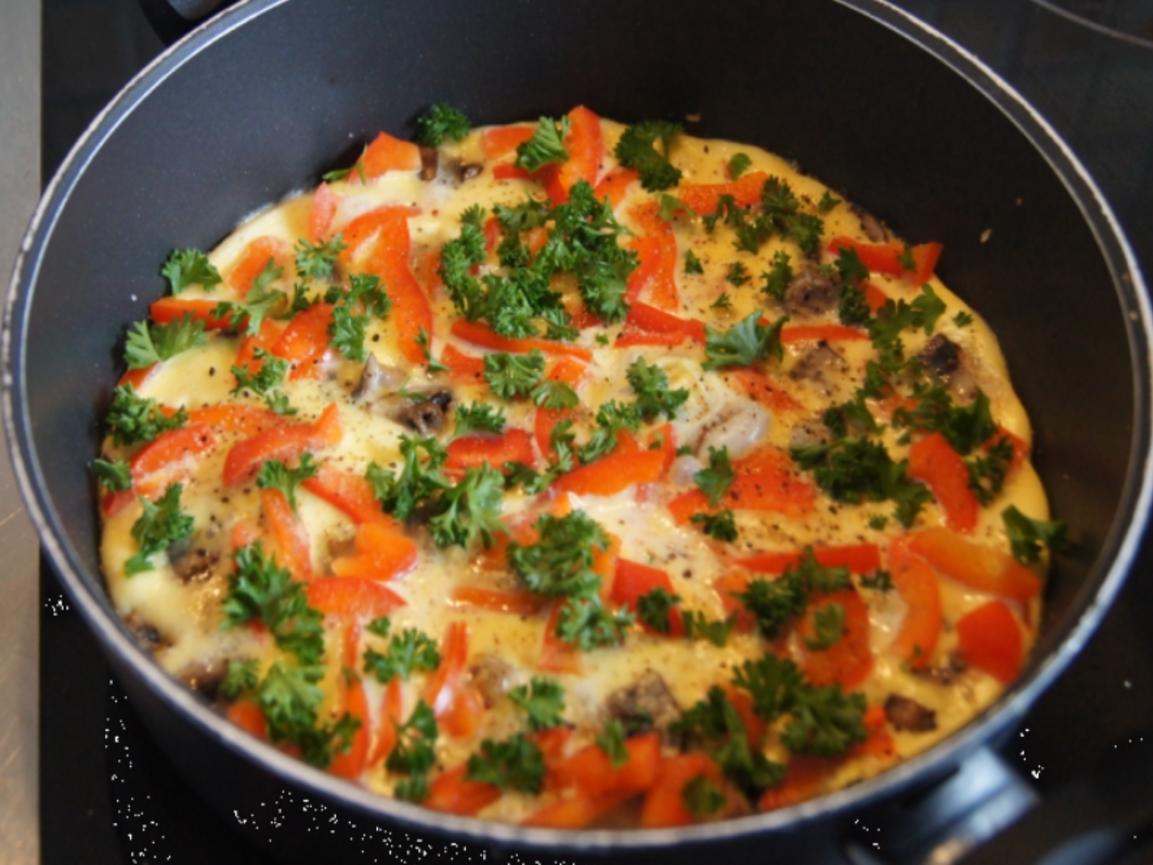Champignon Paprika Omelett - einfach - von MausVoh