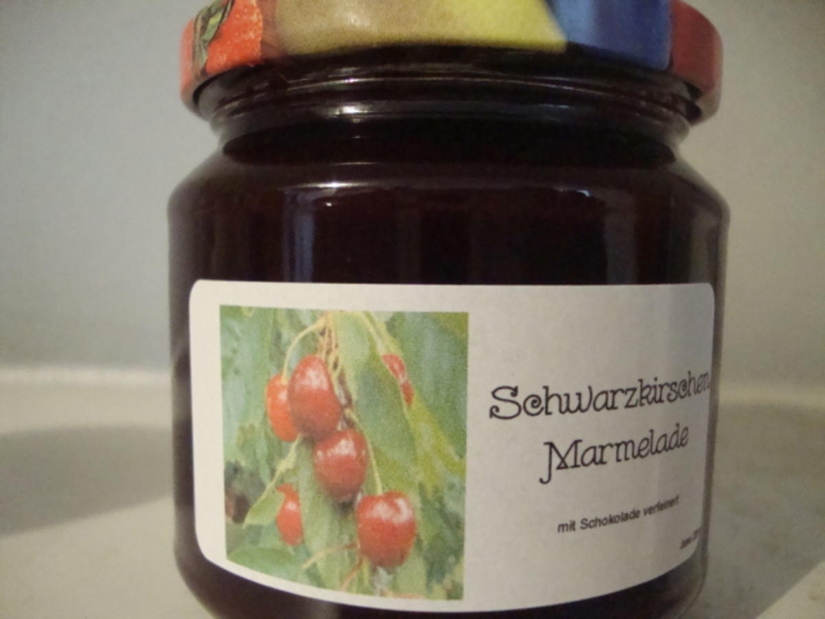 Schwarzkirschen Marmelade mit Schokolade & Vanille verfeinert - Rezept - Bild Nr. 499