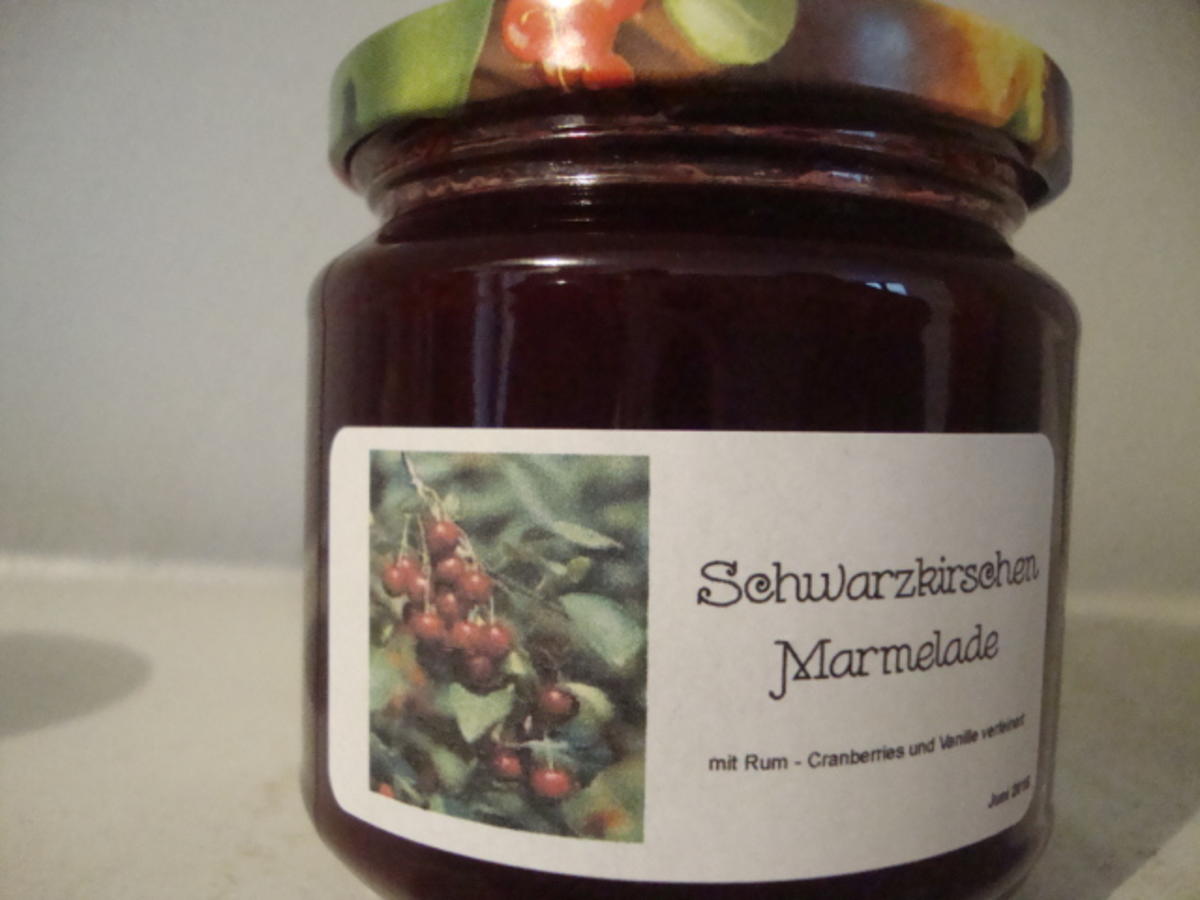 Schwarzkirschen Marmelade mit Rum-Cranberries - Rezept - Bild Nr. 499