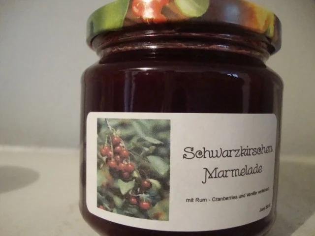 Schwarzkirschen Marmelade mit Rum-Cranberries - Rezept - Bild Nr. 499
