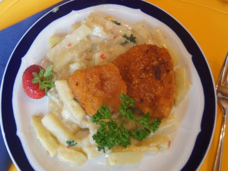 Mini-Hähnchen-Schnitzel auf Kohlrabi-Rahmgemüse - Rezept - Bild Nr. 533