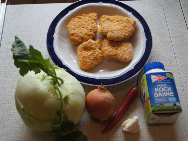 Mini-Hähnchen-Schnitzel auf Kohlrabi-Rahmgemüse - Rezept - Bild Nr. 534