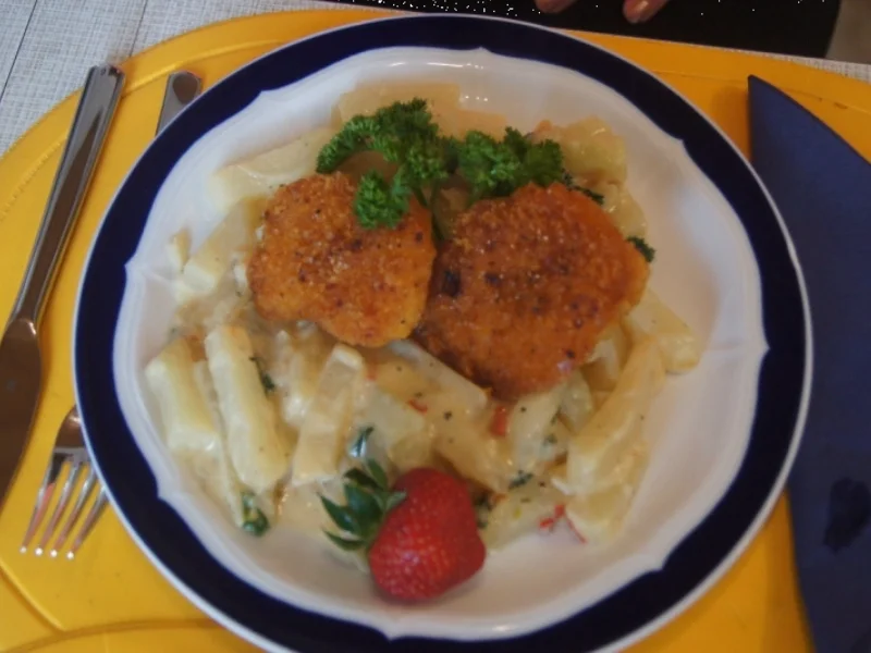 Mini-Hähnchen-Schnitzel auf Kohlrabi-Rahmgemüse - Rezept - Bild Nr. 548
