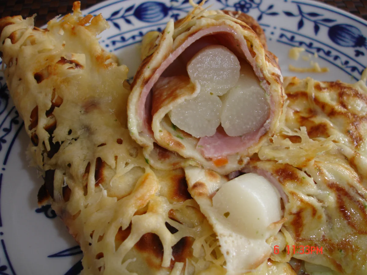 Rezept: Spargel in Pfannkuchen mit Schinken gerollt Bild Nr. 532 Spargel in Pfannkuchen mit Schinken gerollt - Rezept - Bild Nr. 532