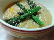 Süßkartoffel-Suppe mit karamellisiertem grünen Sparge - Rezept - Bild Nr. 550