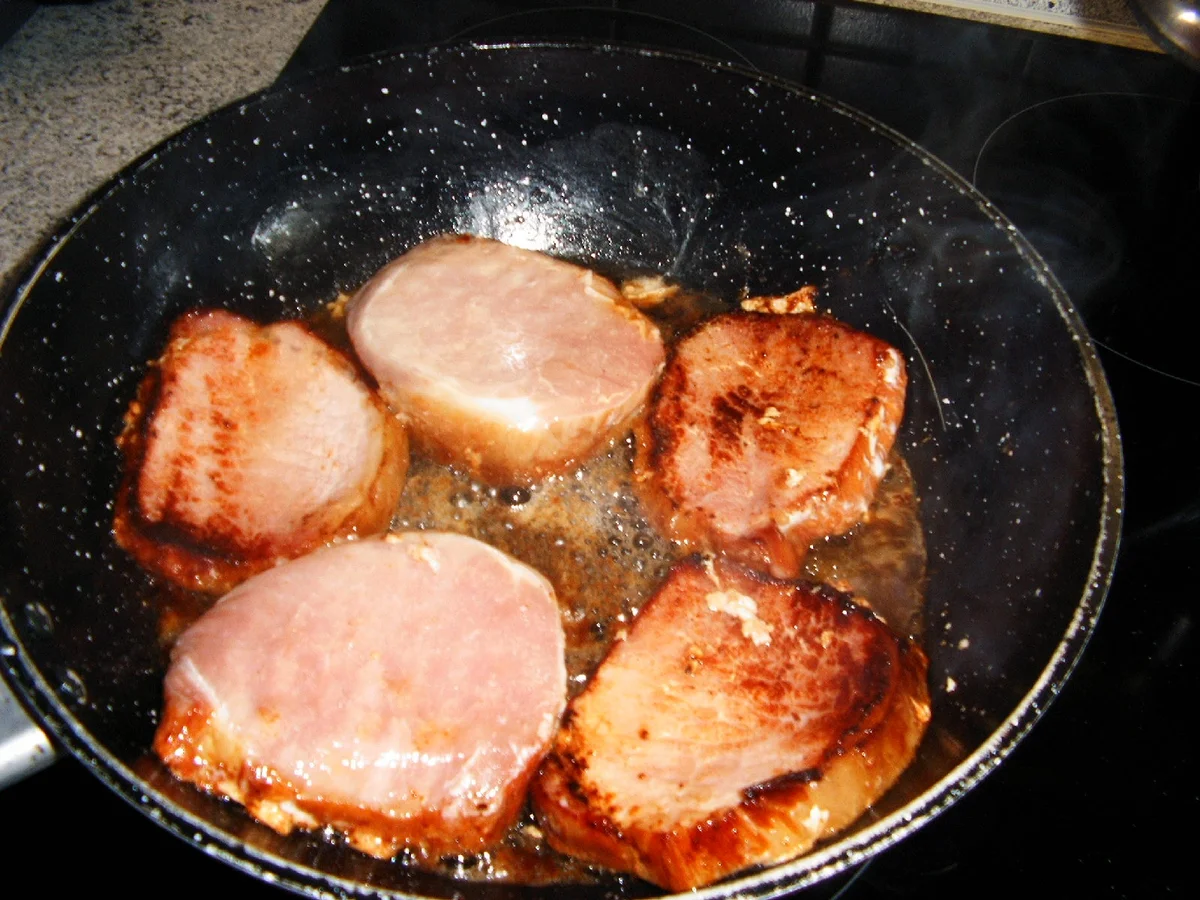 Kasseler mit Apfel-Zwiebel-Senf-Soße - Rezept - Bild Nr. 4