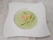 Grünes Spargelsüppchen mit kühlem Schinken-Frischkäse-Crêpe - Rezept - Bild Nr. 96