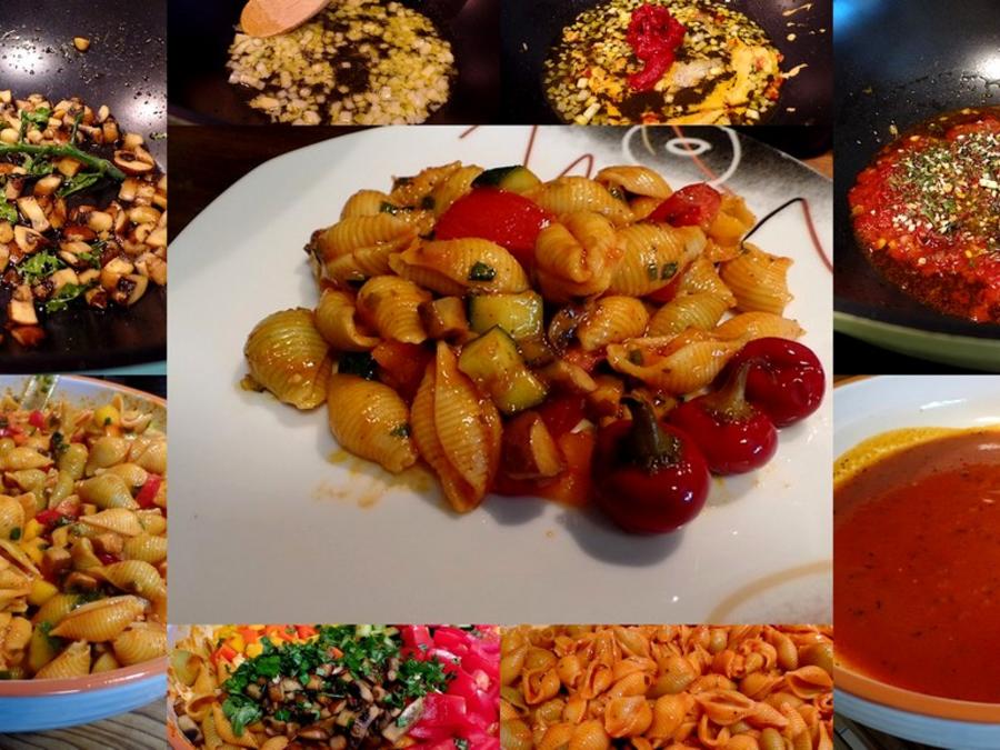 Roter Nudelsalat - einfach - von DELvegan