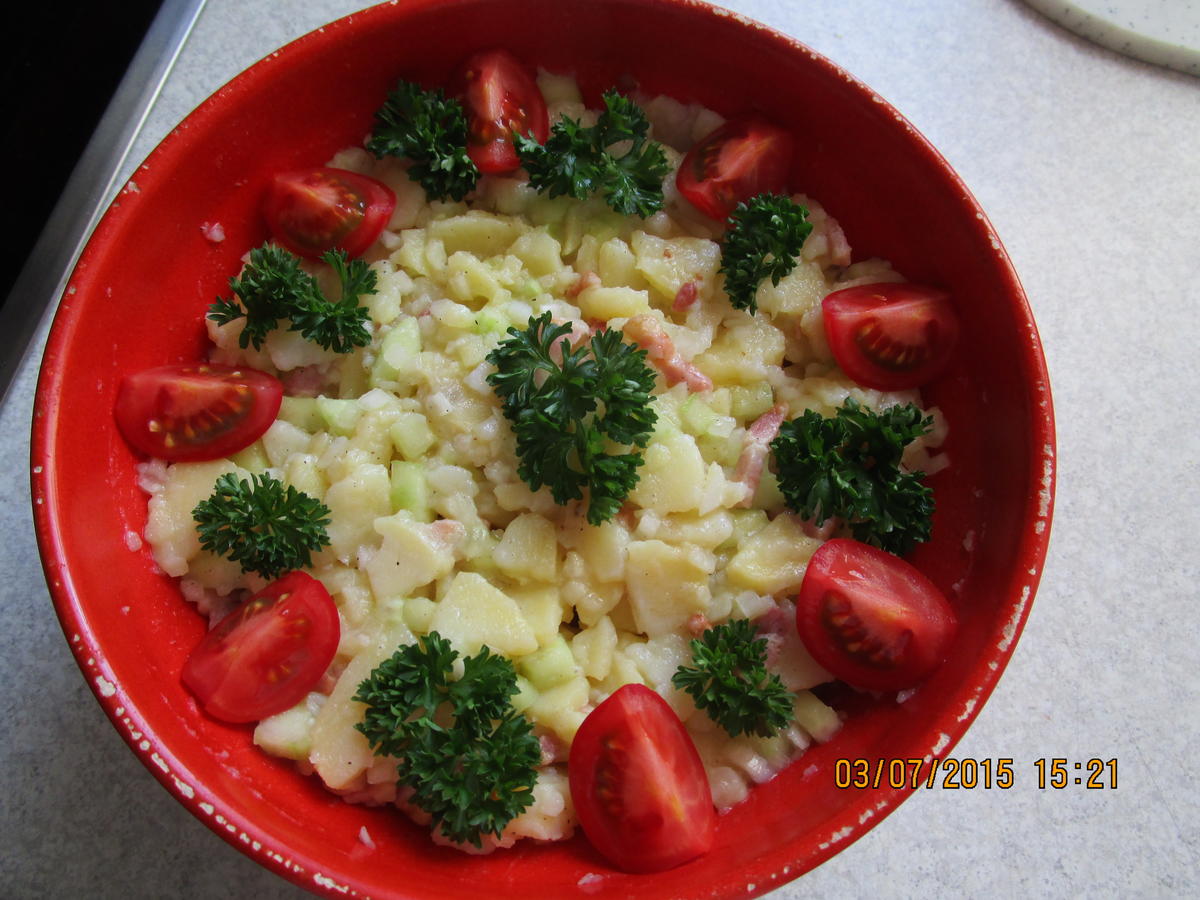 sommerlicher Kartoffelsalat ohne Majo wegen der Wärme - Rezept - Bild Nr. 148