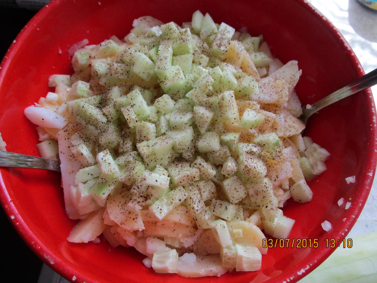 sommerlicher Kartoffelsalat ohne Majo wegen der Wärme - Rezept - Bild Nr. 154