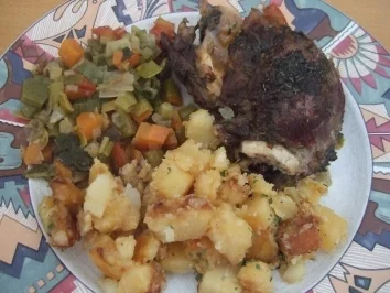 Schweinebacke mit Röstgemüse - Rezept