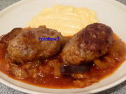 Kochen: Köfte mit Gemüse(-Sauce) und Sahne-Polenta - Rezept - Bild Nr. 329