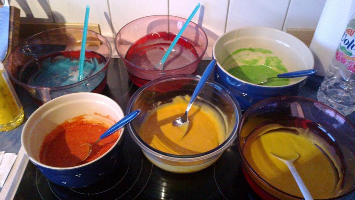 Bilder für Regenbogenkuchen leckerer bunter Kuchen das richtige für ein Kindergeburtstag - Rezept