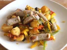 Rezept: Bunte Kartoffelpfanne mit Bratwürstchen Bild Nr. 364 Bunte Kartoffelpfanne mit Bratwürstchen - Rezept - Bild Nr. 364