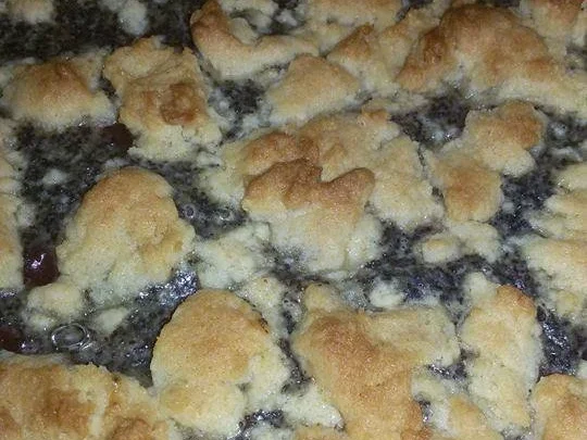 Rezept: Marzipan-Kirsch-Mohnkuchen mit Streuseln Bild Nr. 377 Marzipan-Kirsch-Mohnkuchen mit Streuseln - Rezept - Bild Nr. 377