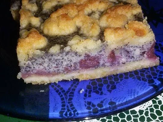 Rezept: Marzipan-Kirsch-Mohnkuchen mit Streuseln Bild Nr. 378 Marzipan-Kirsch-Mohnkuchen mit Streuseln - Rezept - Bild Nr. 378