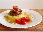 Gebratene Rinderleber auf   Kartoffel-Türmchen - Rezept - Bild Nr. 521