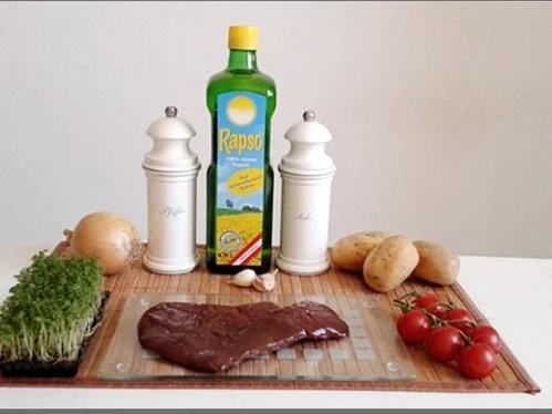 Gebratene Rinderleber auf   Kartoffel-Türmchen - Rezept - Bild Nr. 525