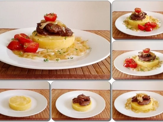 Gebratene Rinderleber auf   Kartoffel-Türmchen - Rezept - Bild Nr. 541