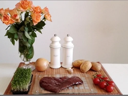 Gebratene Rinderleber auf   Kartoffel-Türmchen - Rezept - Bild Nr. 1691