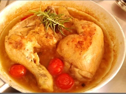 Rosmarin Hähnchenschenkel  auf  bunten  Bandnudeln - Rezept - Bild Nr. 546