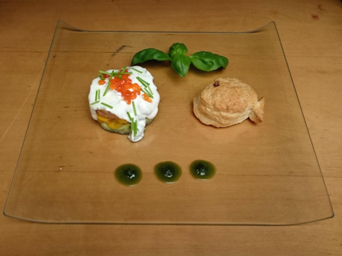 Avocado-Mango-Lachstatartörtchen mit Limettencreme - Rezept - Bild Nr. 586