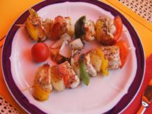 Putenbrustfilet-Paprika-Zwiebel Spieße mit Salatbeilage - Rezept - Bild Nr. 612