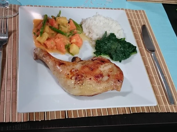 Jerk-Chicken dazu Callaloo und Weißbrot - Rezept - Bild Nr. 618