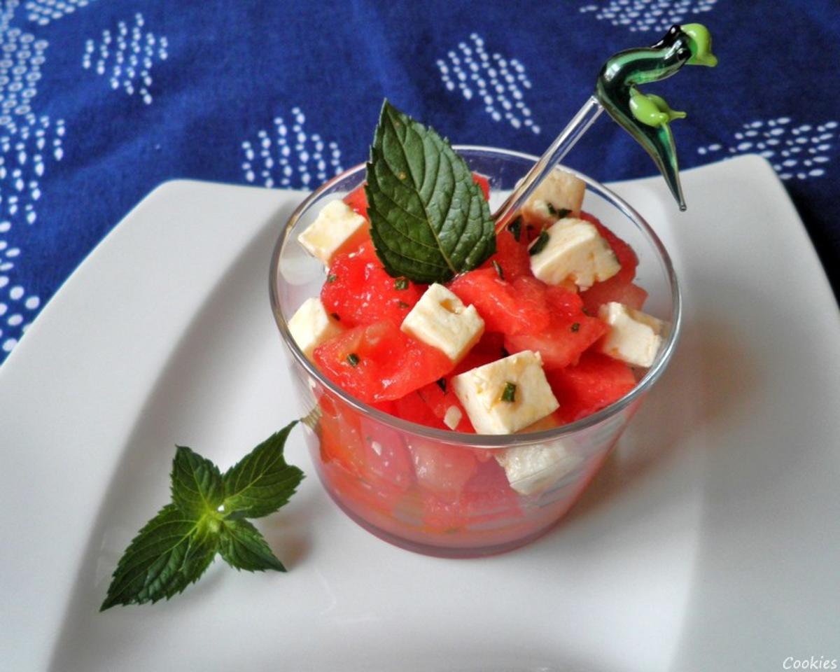 Bilder für Wassermelone und Schafskäse ... - Rezept