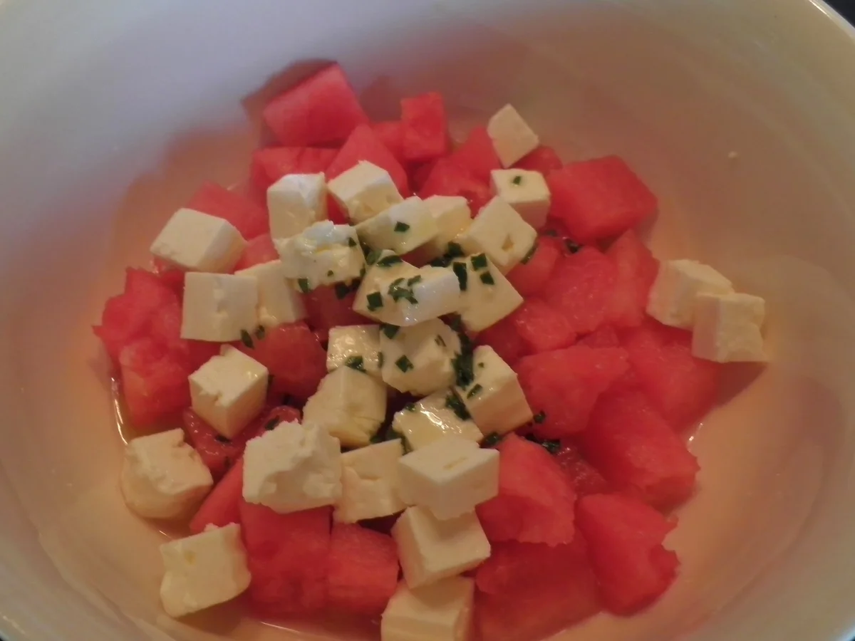Wassermelone und Schafskäse ... - Rezept - Bild Nr. 621