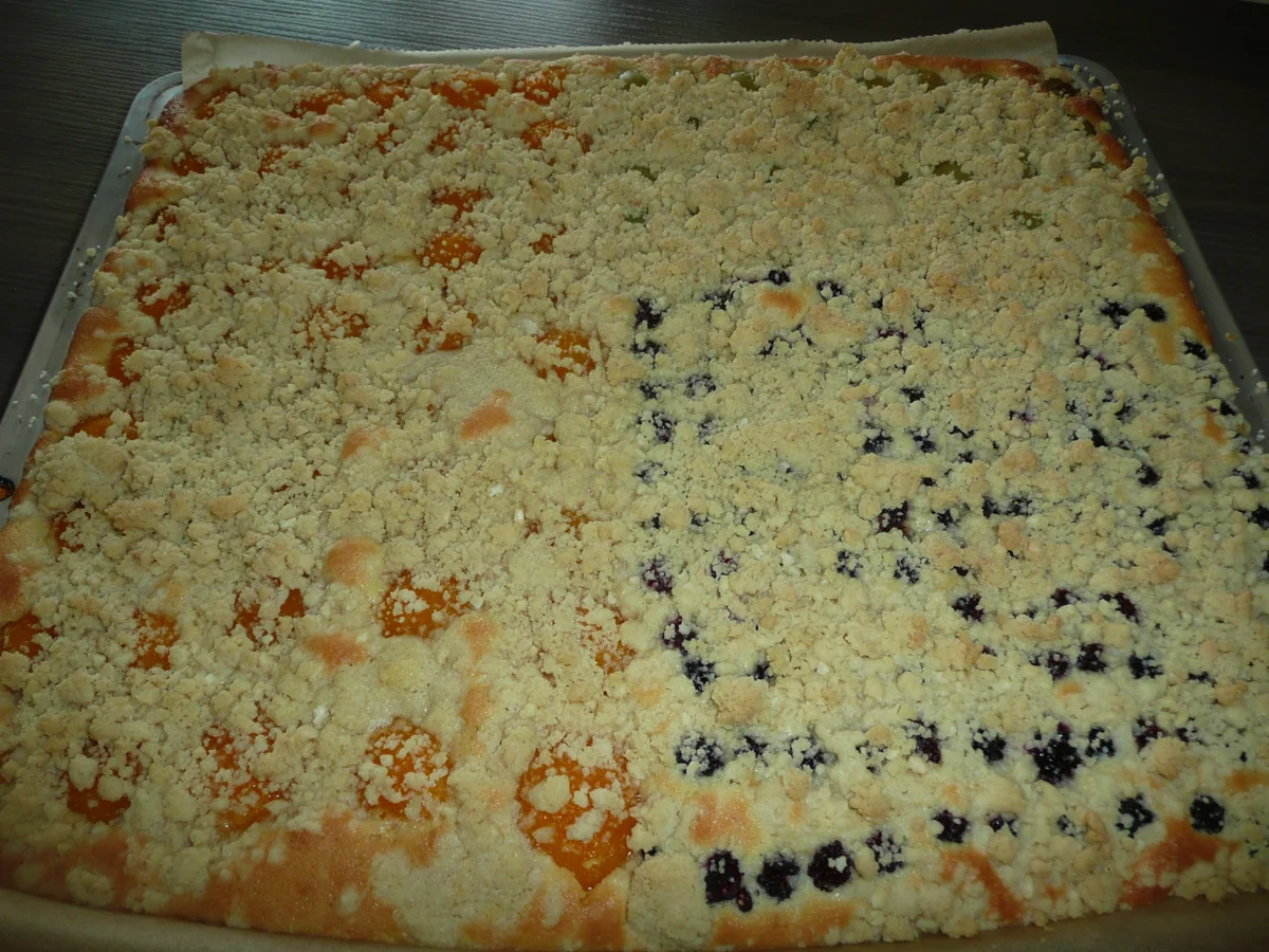 Aprikosen -Trauben - Brombeerkuchen mit Streusel. - Rezept - Bild Nr. 617