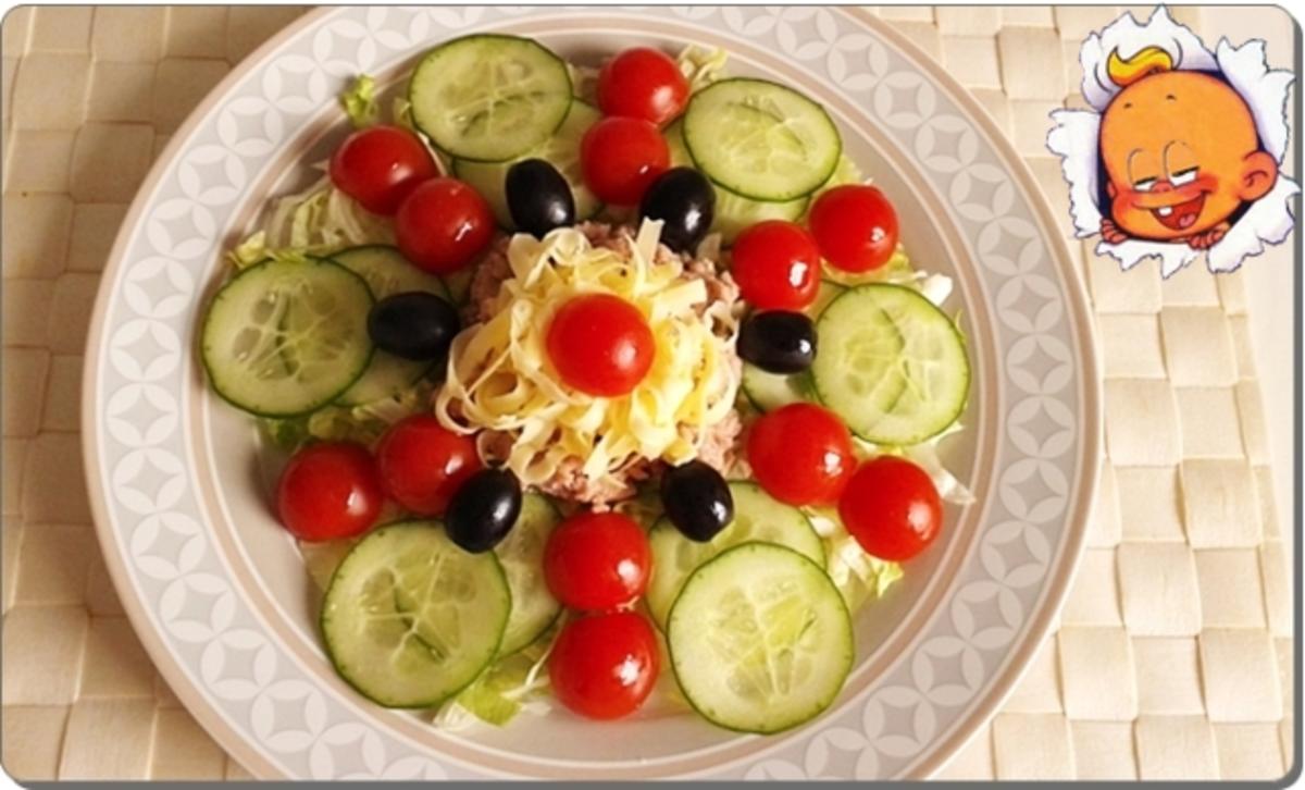 Eisbergsalat mit Thunfisch, Tomaten,  Gurken  und …. - Rezept - Bild Nr. 737