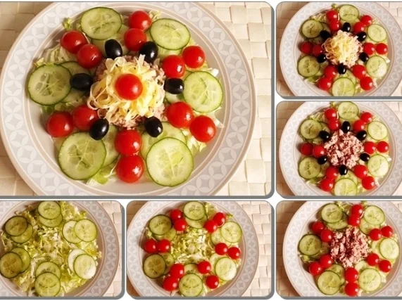 Eisbergsalat mit Thunfisch, Tomaten,  Gurken  und …. - Rezept - Bild Nr. 753