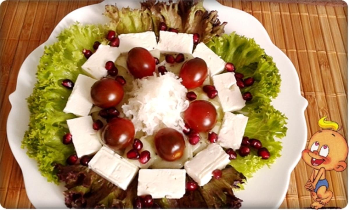 Sommerlicher Lollo rosso Salat mit Meerrettich, Schafskäse, Tomaten  und …. - Rezept - Bild Nr. 737