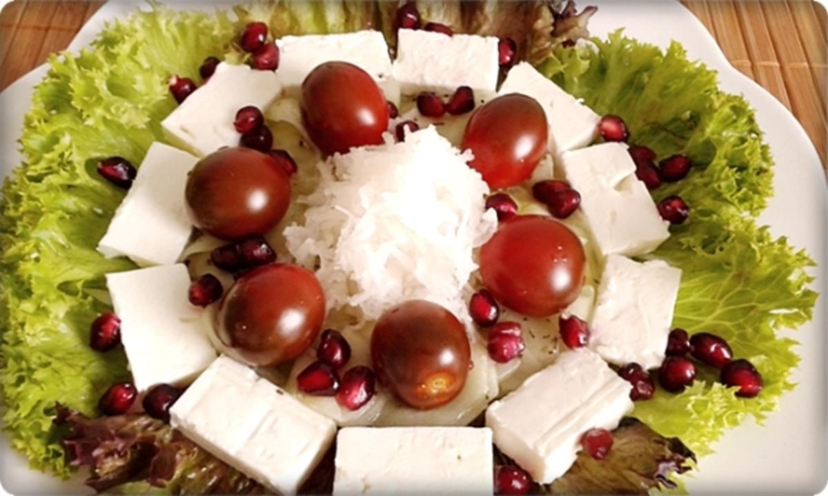 Sommerlicher Lollo rosso Salat mit Meerrettich, Schafskäse, Tomaten  und …. - Rezept - Bild Nr. 753