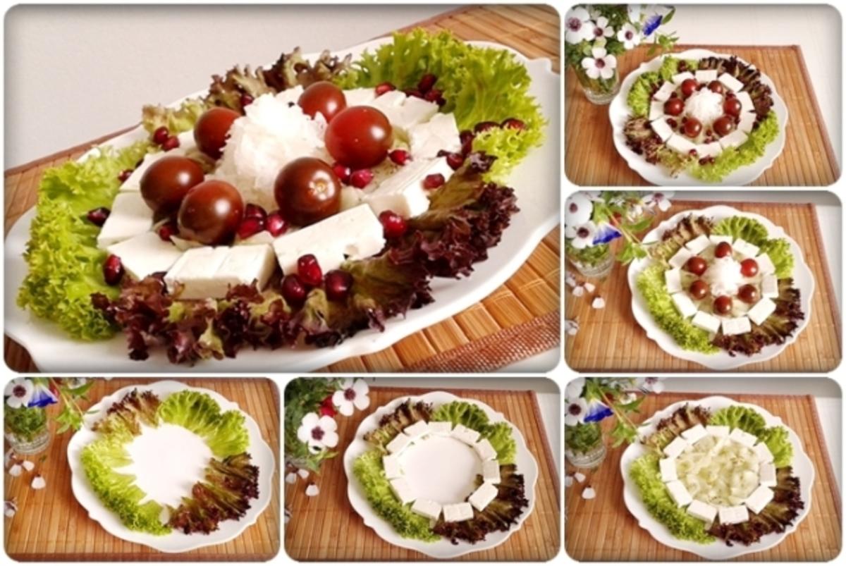 Sommerlicher Lollo rosso Salat mit Meerrettich, Schafskäse, Tomaten  und …. - Rezept - Bild Nr. 755