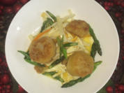 Panierte Jakobsmuscheln auf Spargelsalat im Orangensud - Rezept - Bild Nr. 828