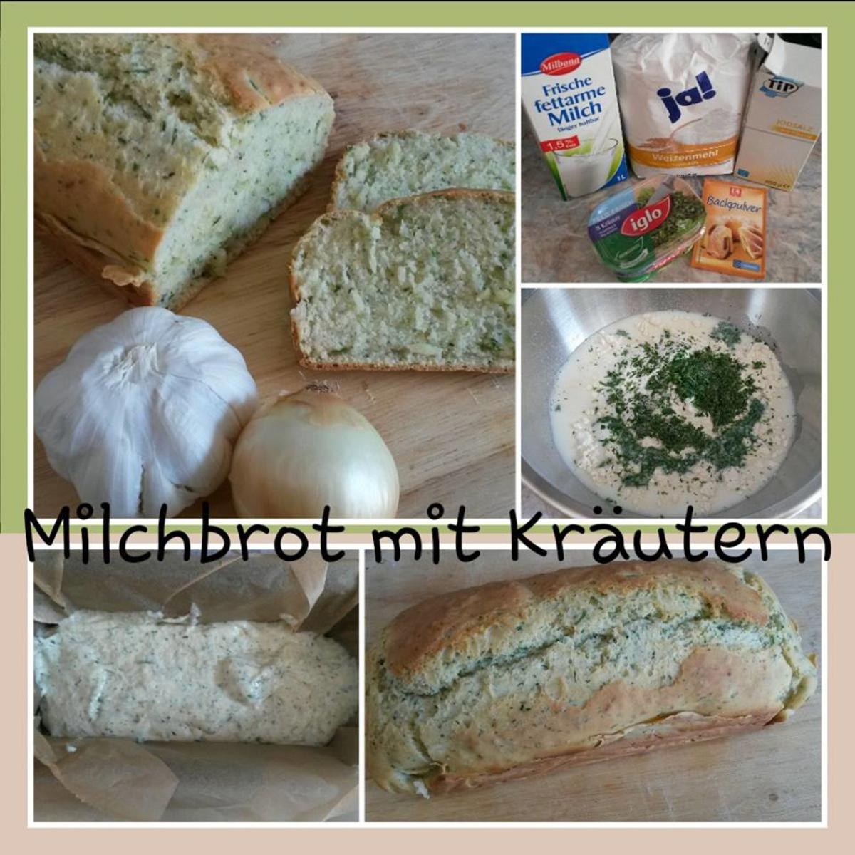 Grundrezept Milch Brot ( hier mit Kräutern ) ohne Hefe ! - Rezept - Bild Nr. 894