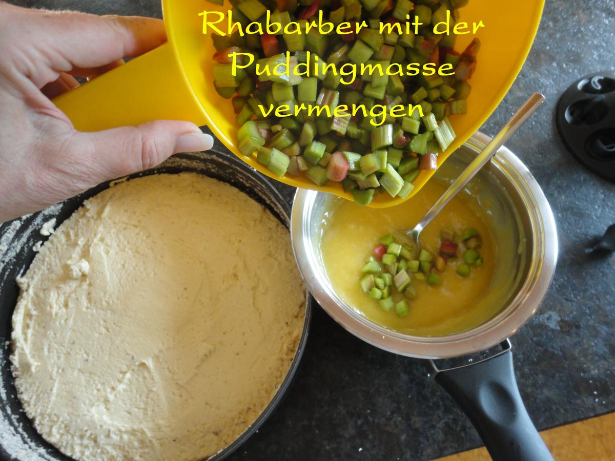 Rhabarber  Pudding Torte / Kuchen - Rezept - Bild Nr. 935