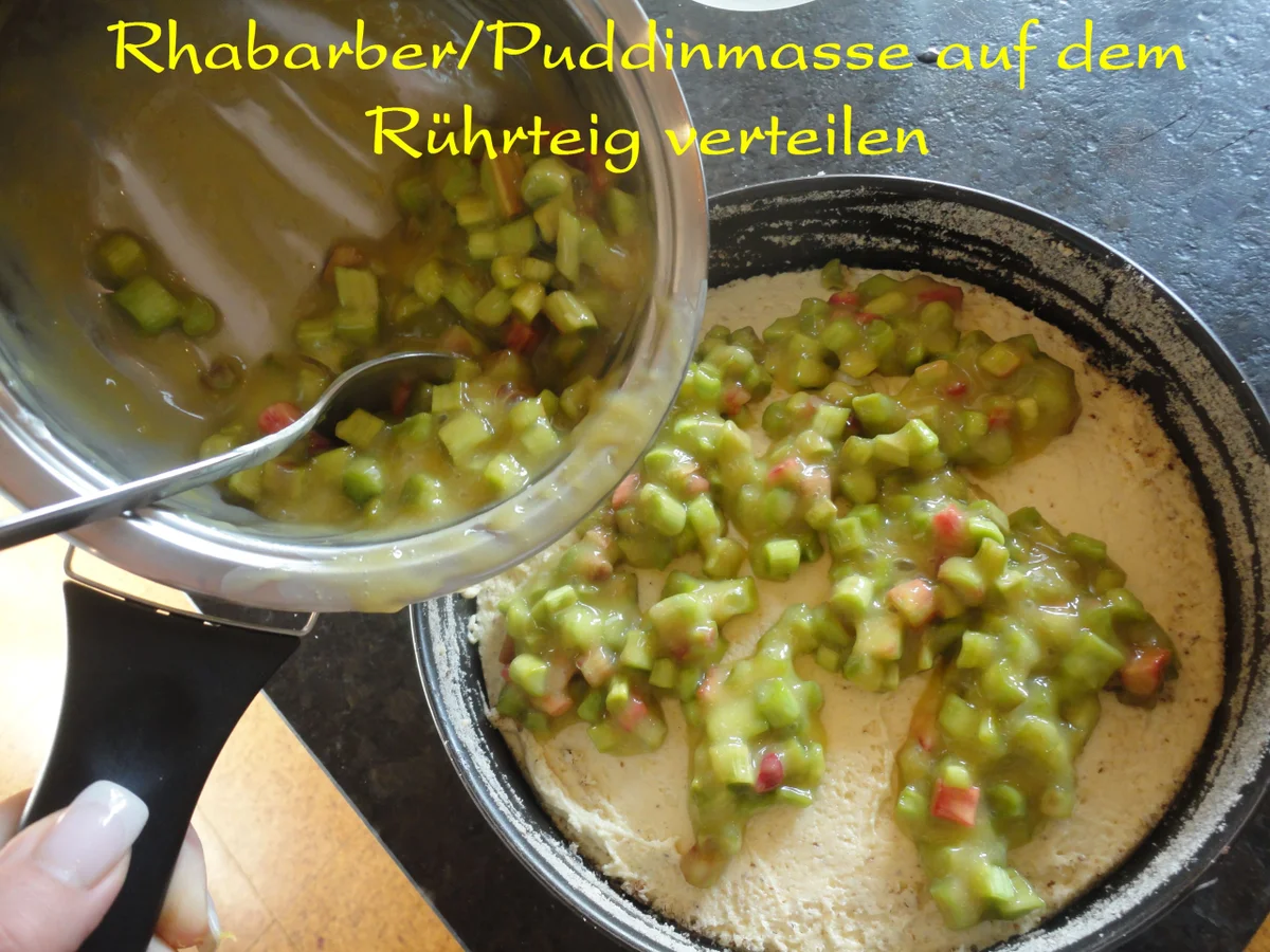 Rhabarber  Pudding Torte / Kuchen - Rezept - Bild Nr. 936