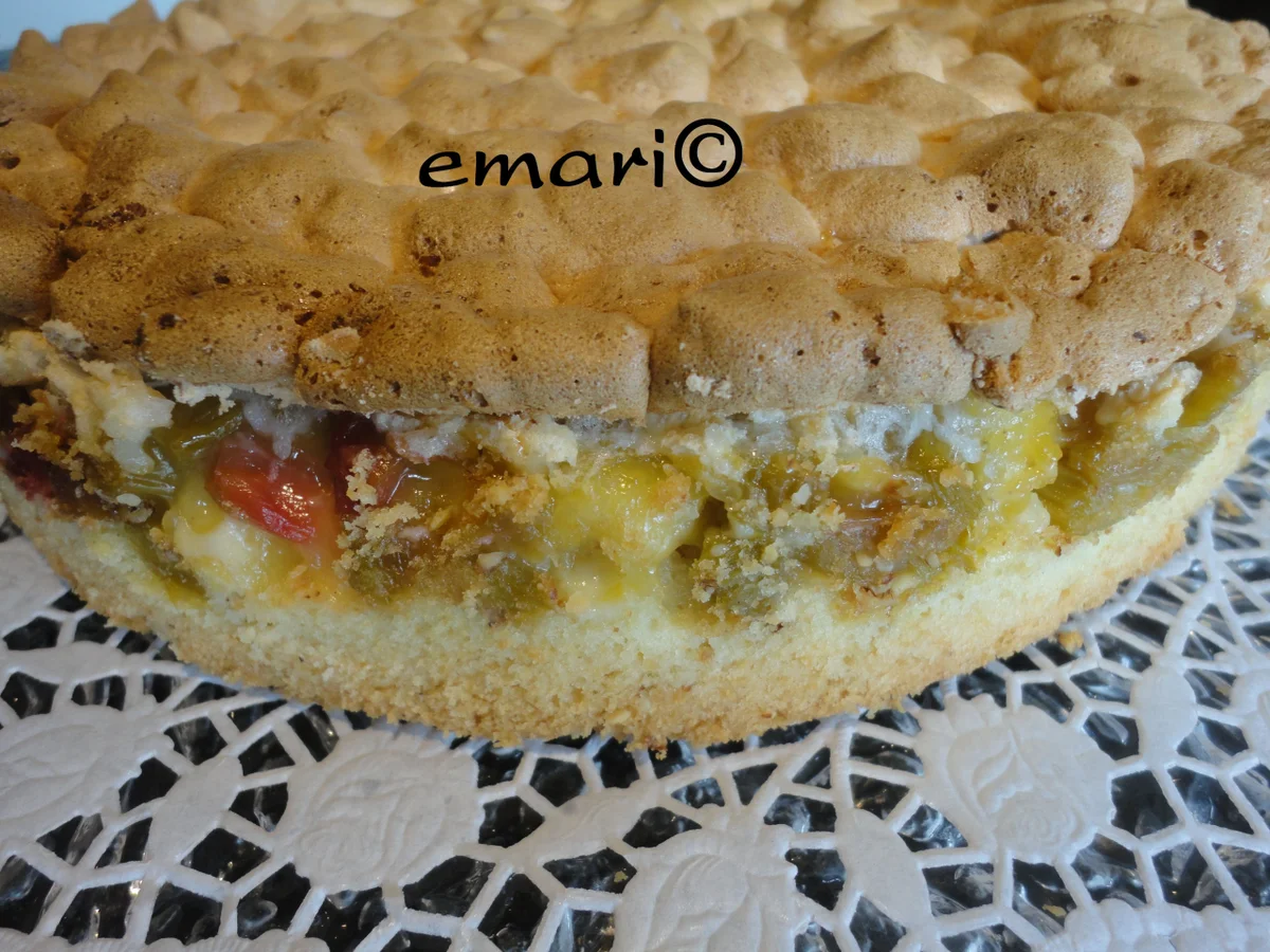 Rhabarber  Pudding Torte / Kuchen - Rezept - Bild Nr. 944