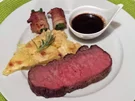 Roastbeef vom Rind auf Kartoffelgratin mit Speckbohnen - Rezept - Bild Nr. 1018