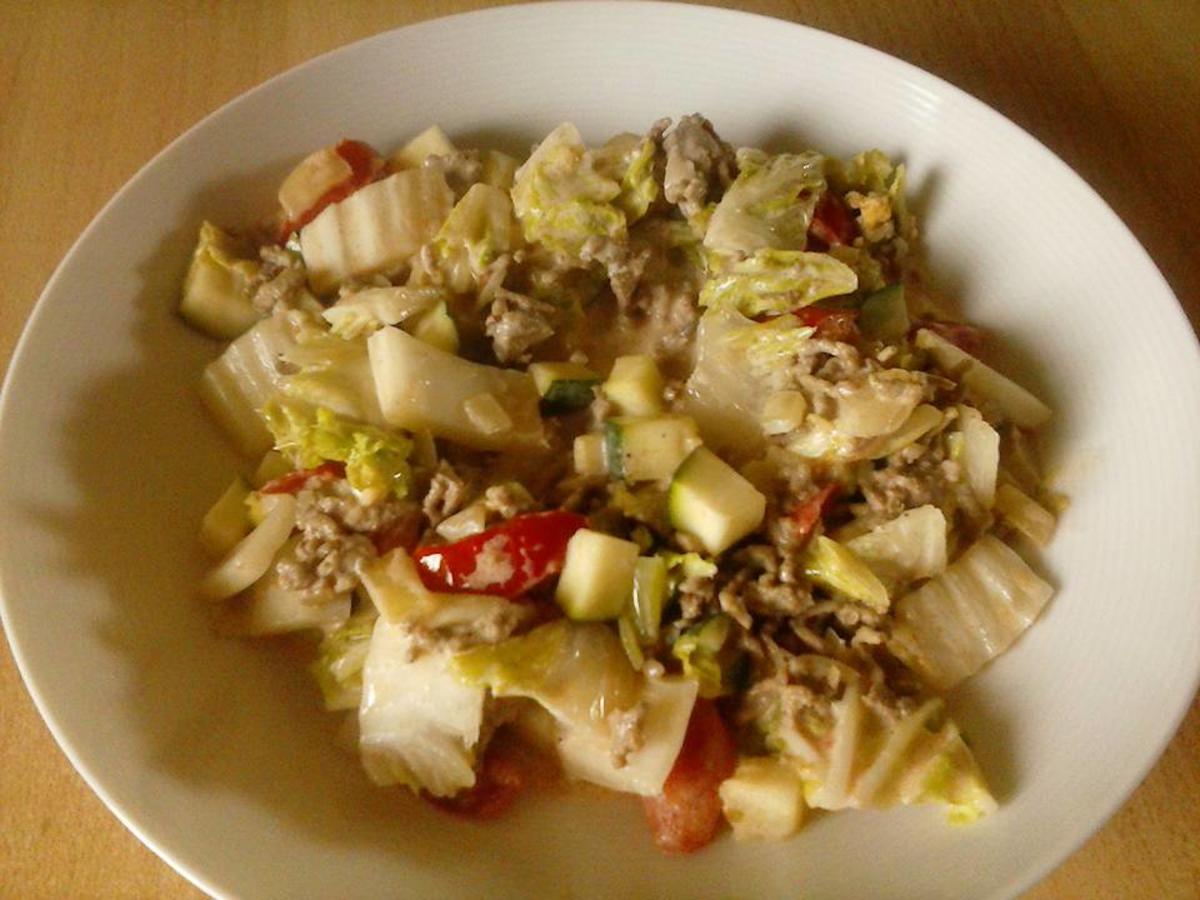 Chinakohl-Pfanne Low Carb - Rezept mit Bild