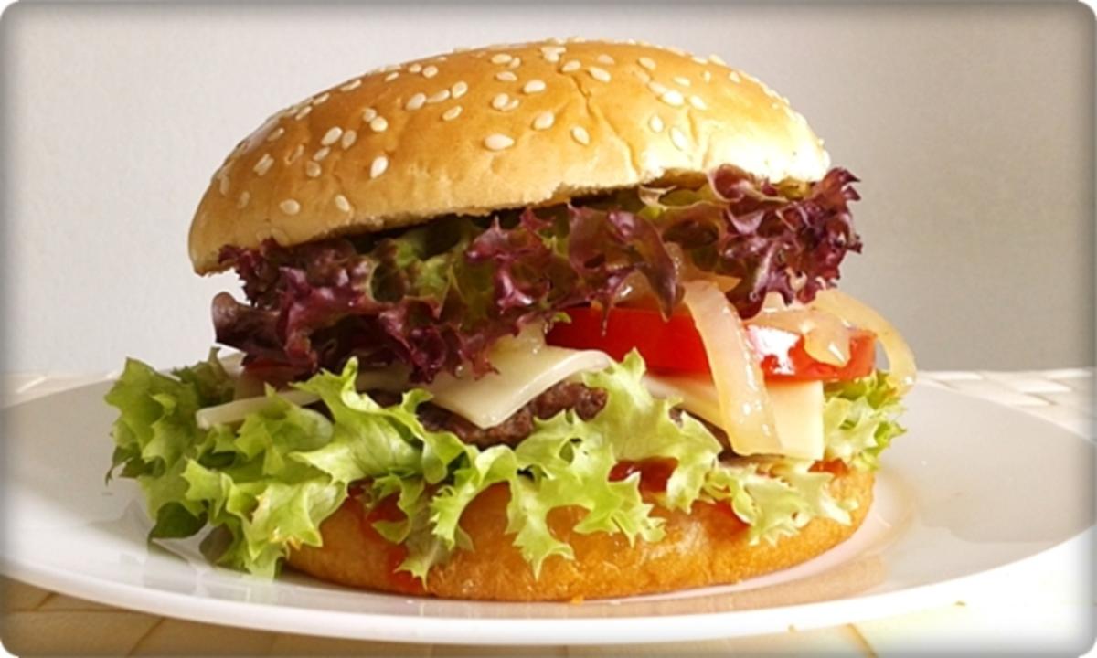 XXL Burger  mit Lollo Rosso Salat und....nach Art des Hauses - Rezept - Bild Nr. 970