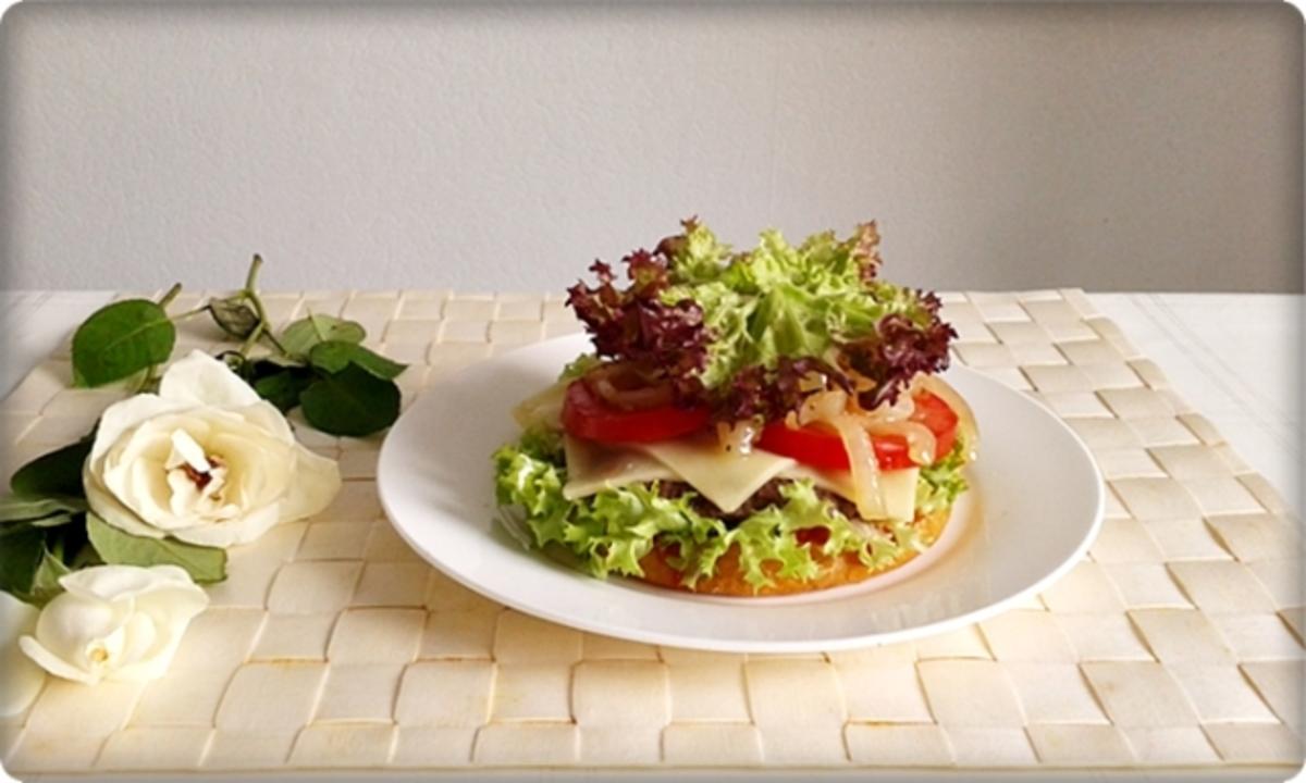 XXL Burger  mit Lollo Rosso Salat und....nach Art des Hauses - Rezept - Bild Nr. 993